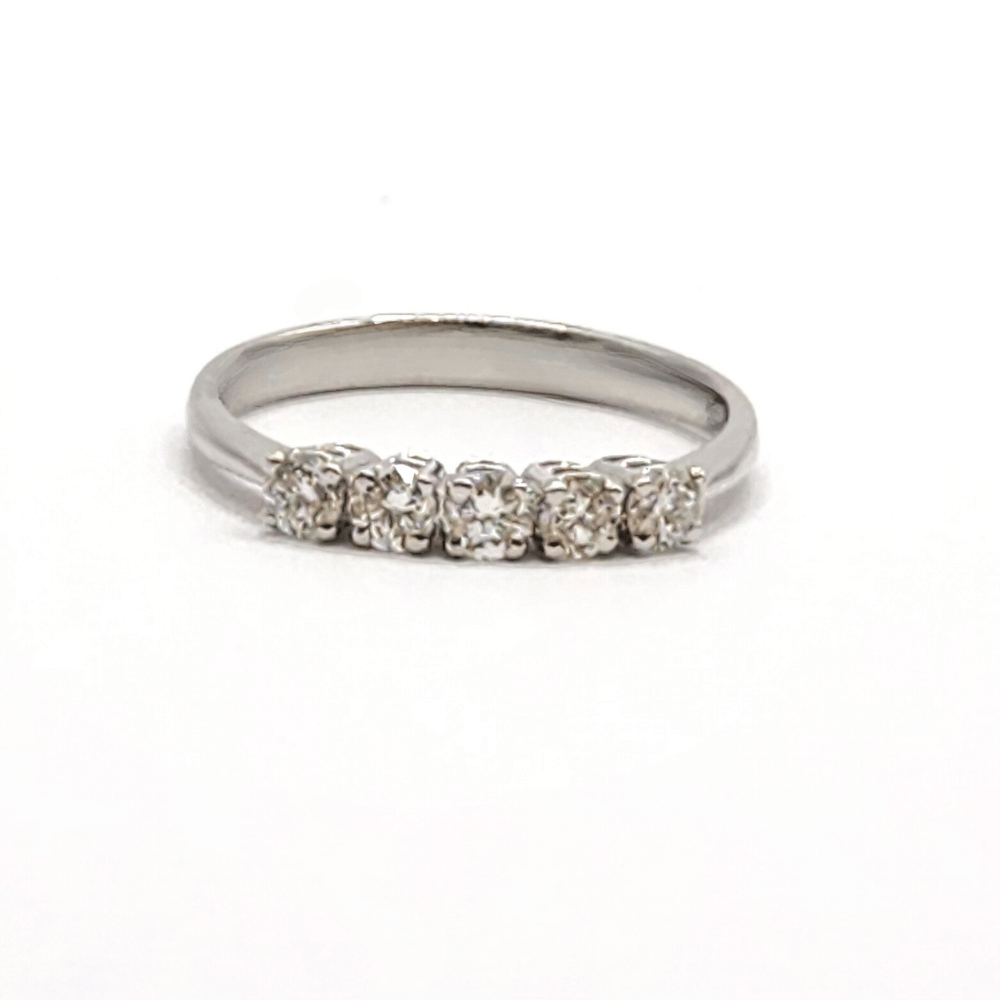 5 Diamond With White Gold Wedding Ring